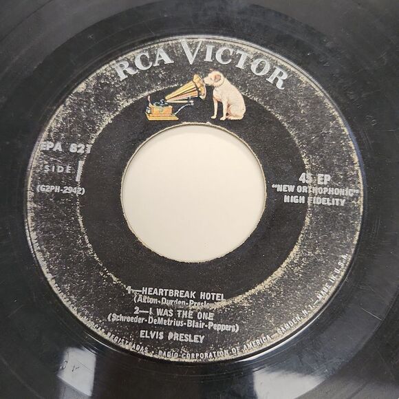 Elvis Presley Heartbreak Hotel I Was The One Honey Honey 45 RPM Vinyl Record - Picture 2 of 4
